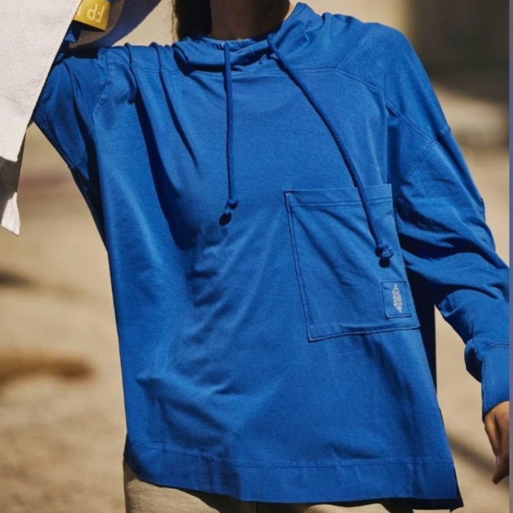 ☀️(A432) NWT Free People Hot Shot Hooded Layer. Royal Blue. Size: Small - Picture 15 of 15